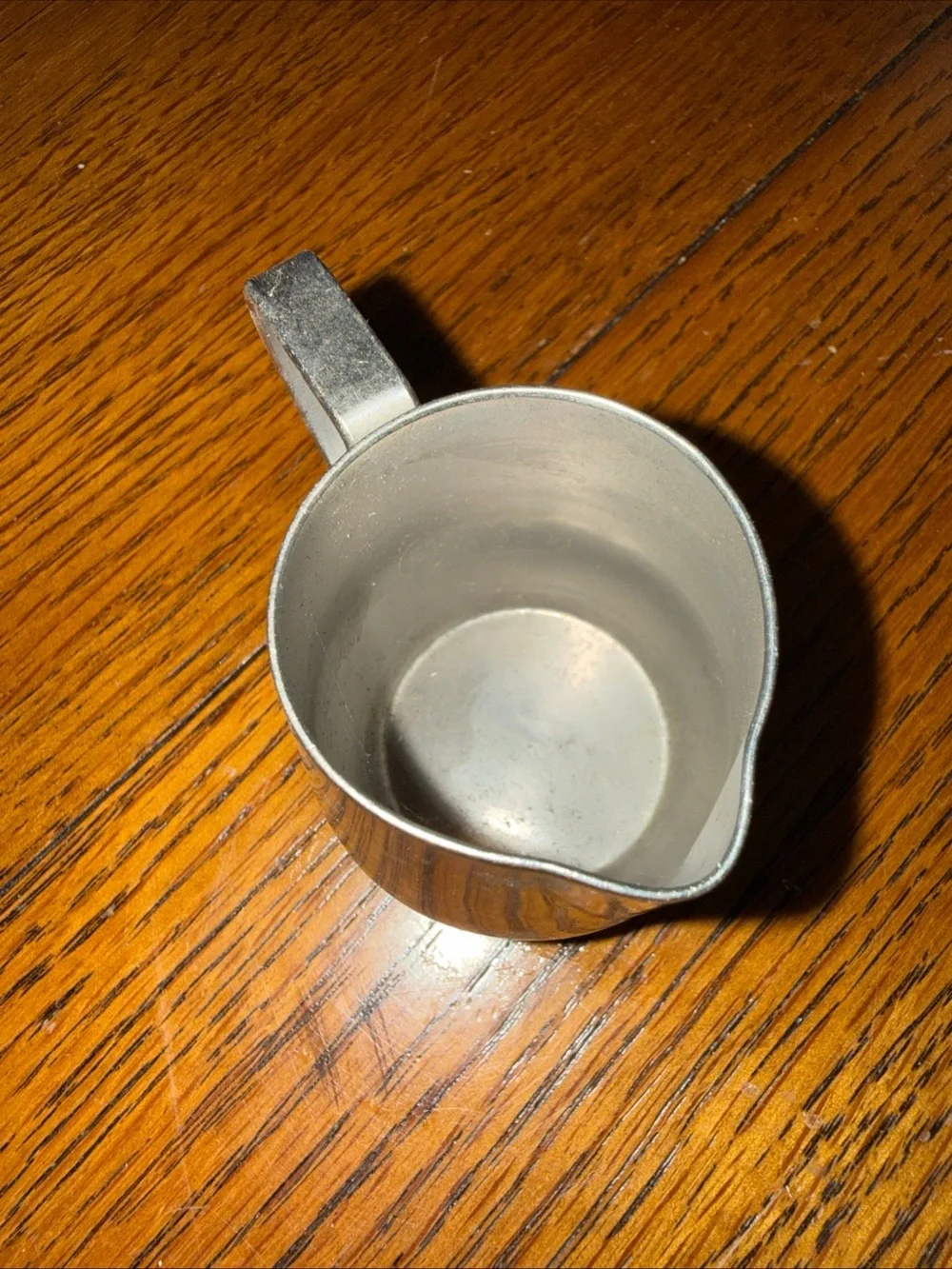 Vintage Small Silver Pitcher Creamer - Simple Metallic Finish 0.05